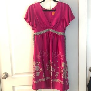 Voom by Joy Han - magenta, silk dress size medium